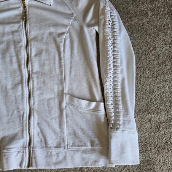 Lily Pulitzer Brigantine White Gold Glitter Stripe Pineapple Jacket size small - Picture 6 of 16